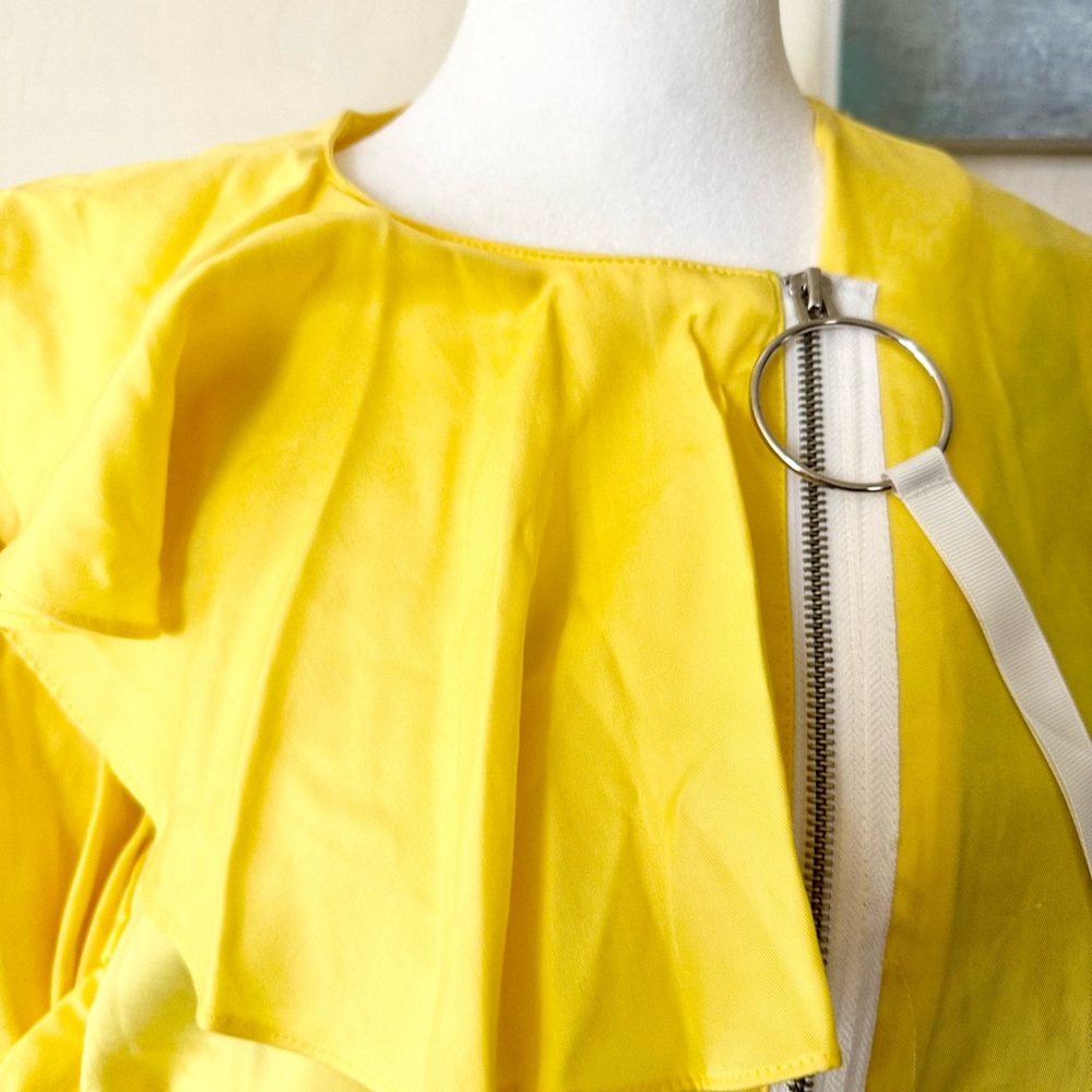 NWT Mango Raffled Yellow Jacket - Picture 6 of 8